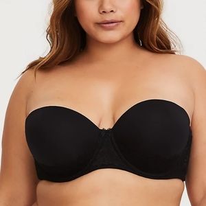Torrid NWOT Black Push-up Strapless Bra